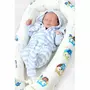 Set 3 piese, New Baby, Baby Nest, Cu paturica si pernuta, White/Grey stars - 7