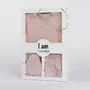 Set 3 piese, New Baby, Include body cu maneca lunga, pantalonasi cu botosei, caciulita, Marime 62, Din bumbac 100%, I am Pink - 2