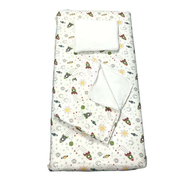 Deseda - set 3 piese de iarna pat 120x60 cm cu cearsaf paturica si perna aventura in spatiu