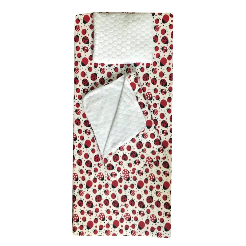 Deseda - set 3 piese de iarna paturica cu cearsaf si pernuta pentru pat 120x60 cm buburuze rosunegru