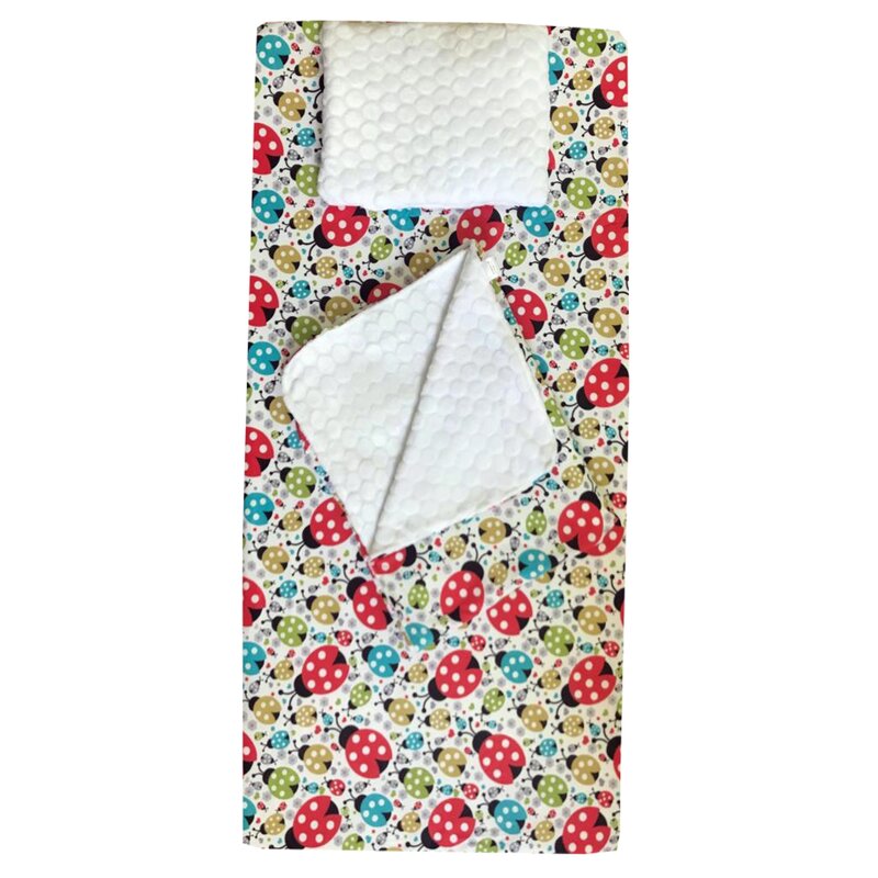 Deseda - set 3 piese de iarna paturica cu cearsaf si pernuta pentru pat 140x70cm buburuze colorate
