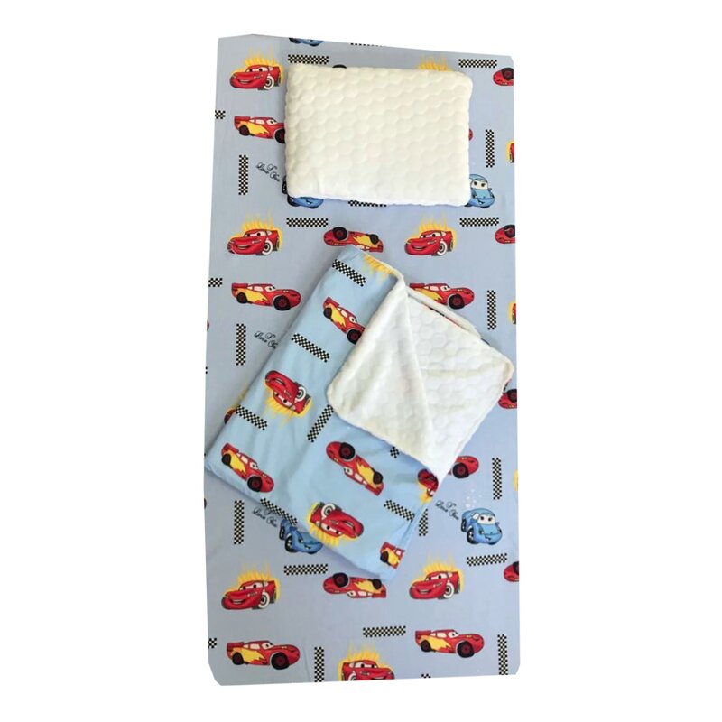 Deseda - set 3 piese de iarna paturica cu cearsaf si pernuta pentru pat 160x80 cm cars