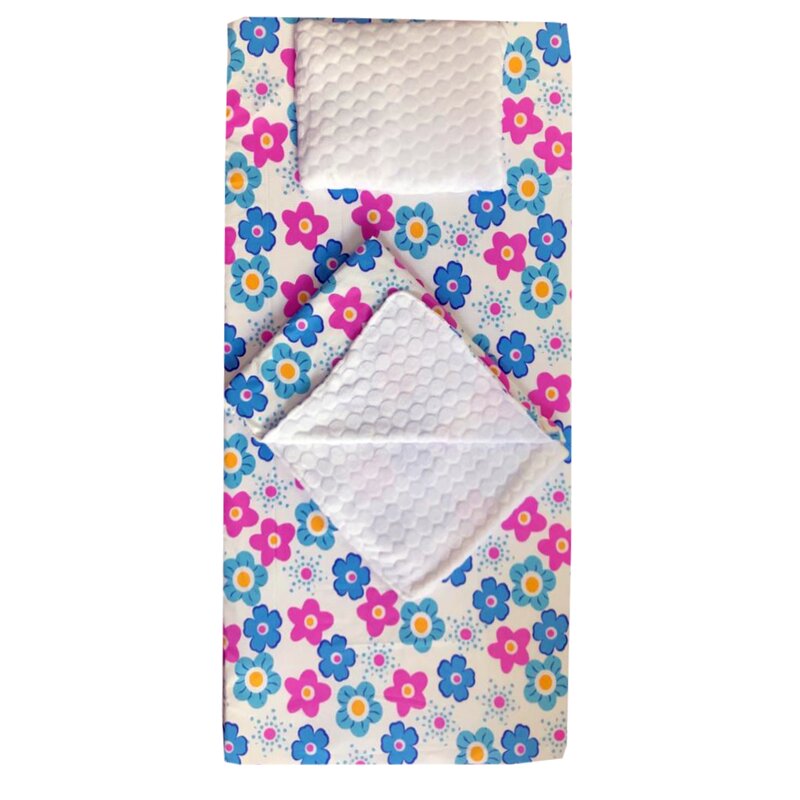 Deseda - set 3 piese de iarna paturica cu cearsaf si pernuta pentru pat 160x80 cm floricele