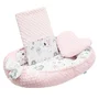 Set 3 piese, New Baby, Luxury, Baby Nest cu doua fete, Cu paturica si pernuta in forma de inima, Minky Bears Pink - 1