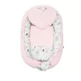Set 3 piese, New Baby, Luxury, Baby Nest cu doua fete, Cu paturica si pernuta in forma de inima, Minky Bears Pink - 2