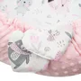 Set 3 piese, New Baby, Luxury, Baby Nest cu doua fete, Cu paturica si pernuta in forma de inima, Minky Bears Pink - 5