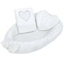 Set 3 piese, New Baby, Luxury, Baby Nest cu doua fete, Cu paturica si pernuta in forma de inima, Minky Heart White - 4