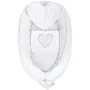 Set 3 piese, New Baby, Luxury, Baby Nest cu doua fete, Cu paturica si pernuta in forma de inima, Minky Heart White