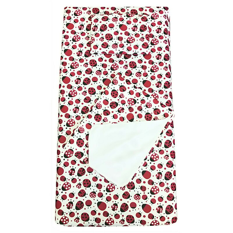 Deseda - set 3 piese paturica cu cearsaf si pernuta 120x60 cm buburuze rosu/negru