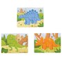 Set 3 puzzle din lemn - Dinozauri - 1