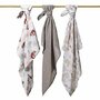 Set 3 scutece, BabyOno, Din muselina, Multifunctionale, Dimensiune 70x70 cm, 0 luni+, Bumbac, Gri/Multicolor - 3