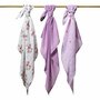 Set 3 scutece, BabyOno, Multifunctionale, 70x70 cm, Bambus si bumbac, 0 luni+, Mov/Multicolor - 4