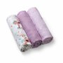 Set 3 scutece, BabyOno, Multifunctionale, 70x70 cm, Bambus si bumbac, 0 luni+, Mov/Multicolor - 1