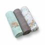 Set 3 scutece, BabyOno, Multifunctionale, 70x70 cm, Bambus si bumbac, 0 luni+, Verde/Multicolor