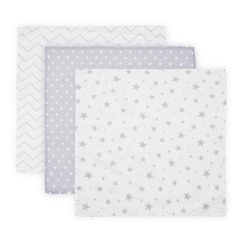 Lorelli - set 3 scutece din muselin 80x80 cm trio grey mix