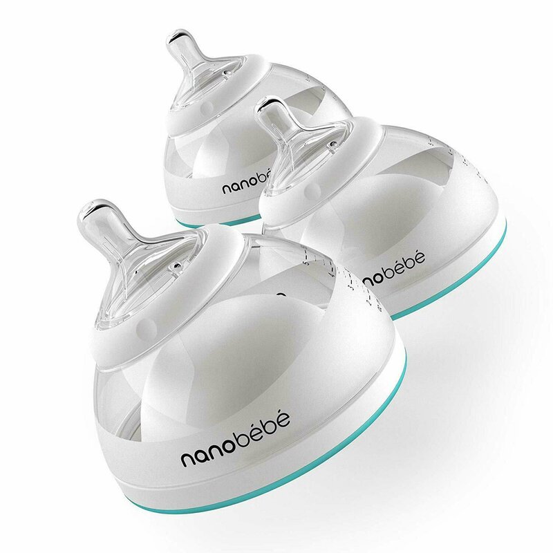 Nanobebe - set 3 x biberoane in forma naturala, turcoaz,
