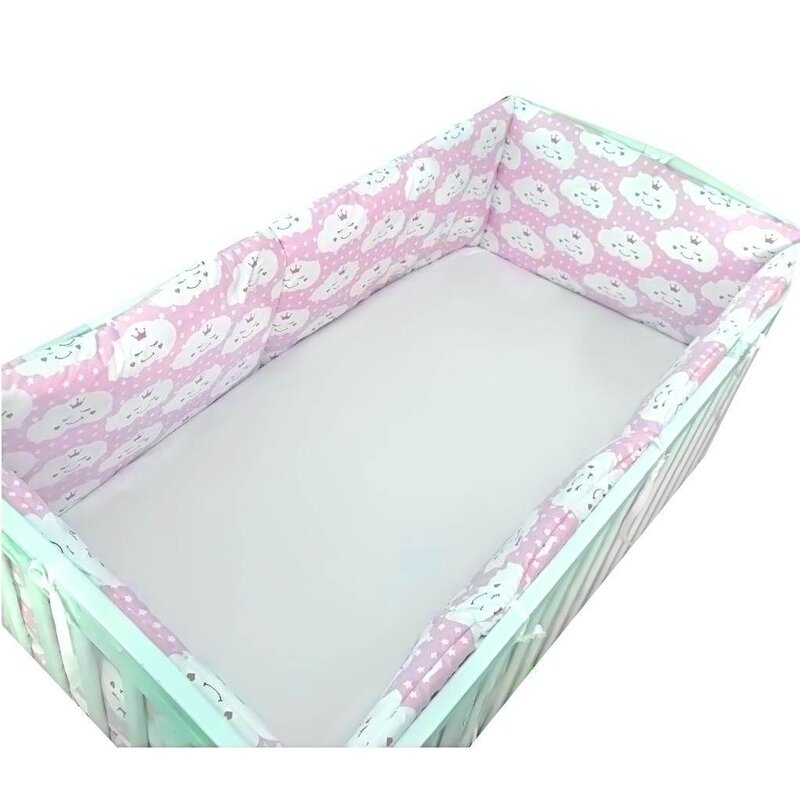 Deseda - set 4 aparatori protectii laterale pat pufoase 140x70 cm h39cm norisori zambareti roz