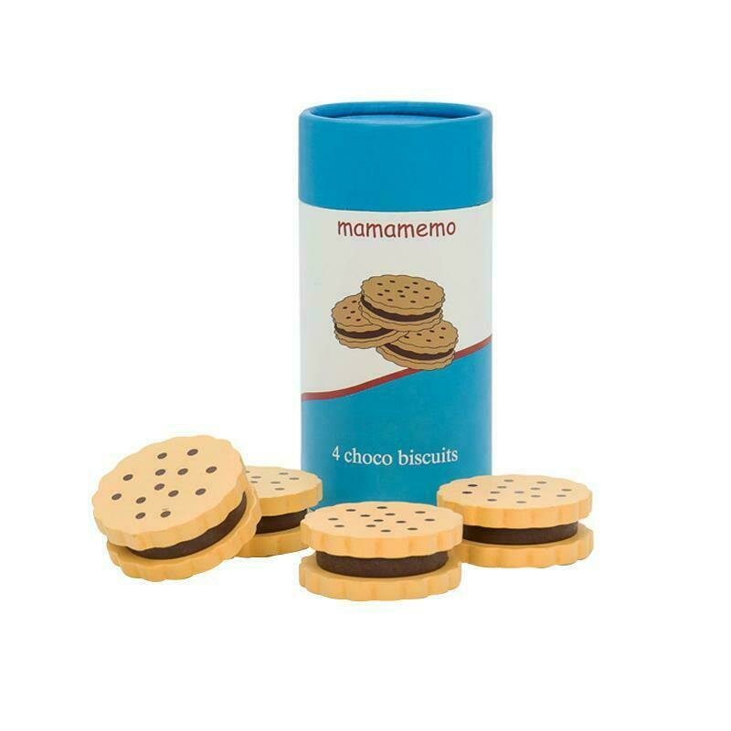 Mamamemo - set 4 biscuiti cu ciocolata de jucarie, din lemn,