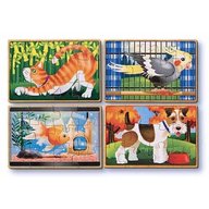 Melissa & Doug - Set 4 puzzle lemn in cutie Animale de companie Melissa and Doug