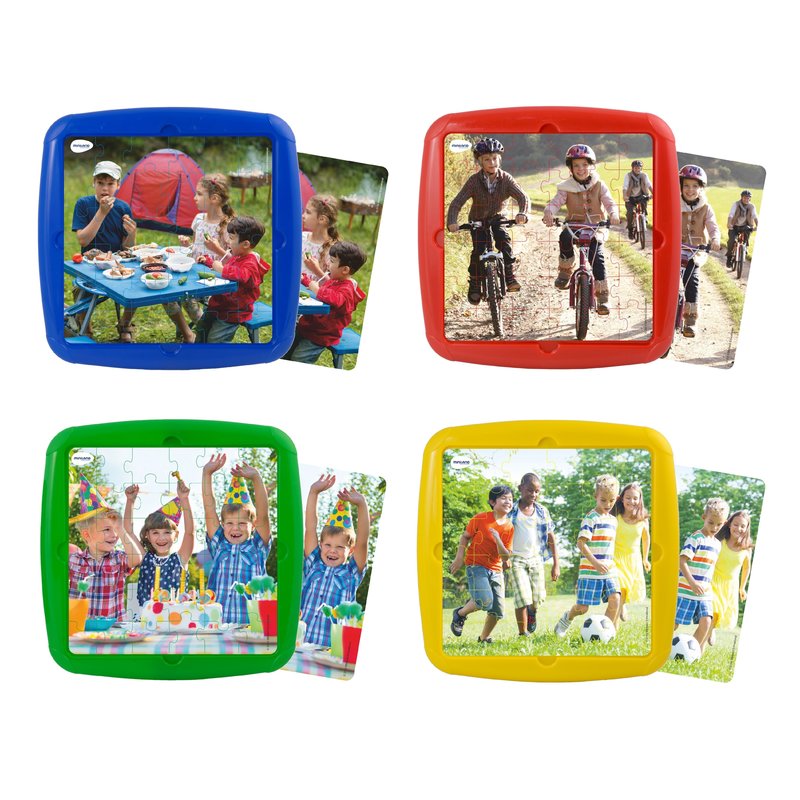 Miniland - set 4 puzzle ma distrez cu prietenii mei