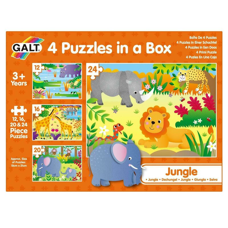 Puzzle animale jungla , puzzle copii , 4 in 1, piese 72