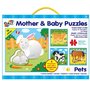 Galt - Set 4 puzzle-uri Mama si puiul animale domestice - 1