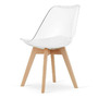 Set 4 scaune moderne, stil scandinav cu picioare din lemn masiv si perna din piele ecilogica, transparente - 2