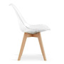 Set 4 scaune moderne, stil scandinav cu picioare din lemn masiv si perna din piele ecilogica, transparente - 3