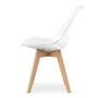 Set 4 scaune moderne, stil scandinav cu picioare din lemn masiv si perna din piele ecilogica, transparente - 4