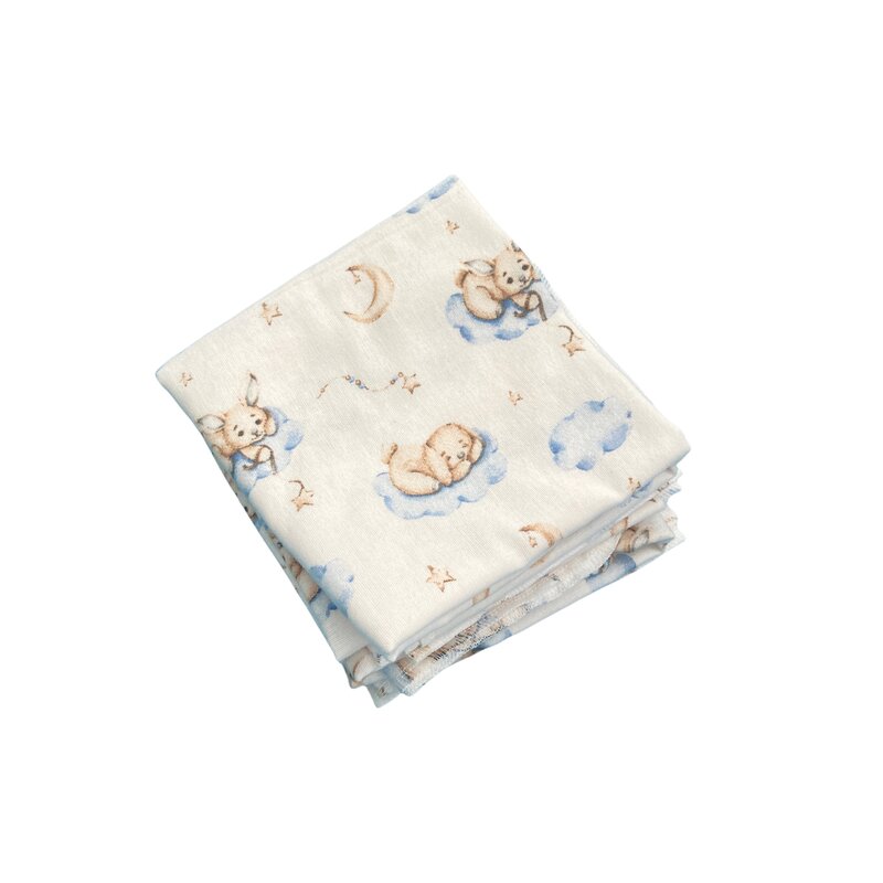 Set 4 scutece finet deseda 70x70cm deseda iepurasi pe nori