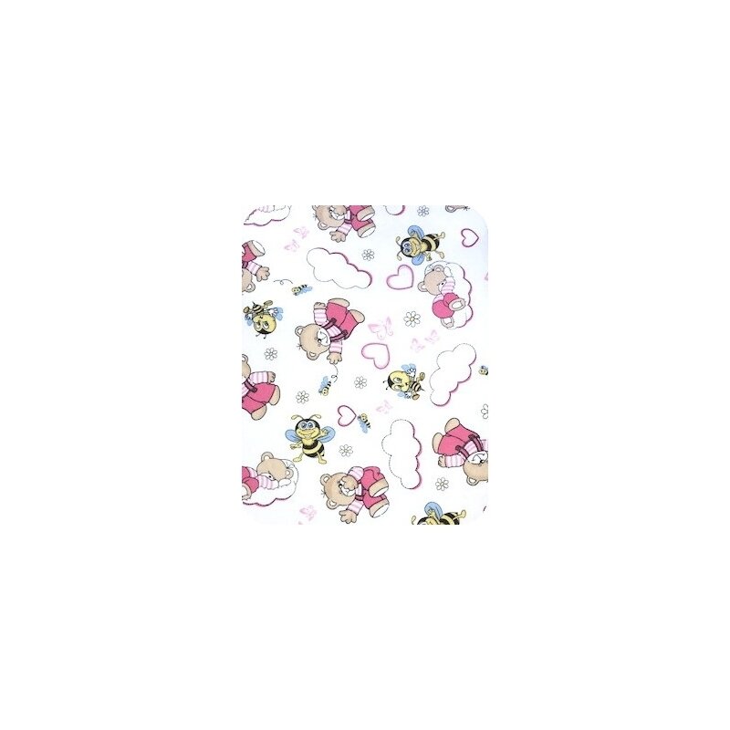 Deseda - set 4 scutece finet 70x70cm ursi cu albine roz