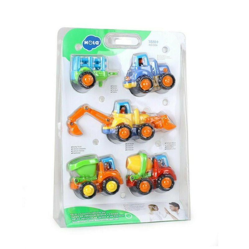 Jucarii bebe - set 4 vehicule la ferma