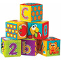Set 6 cuburi noi pentru baie, Playgro, Cu litere si cifre, Dimesiune 7.5 cm fiecare cub, Splash and Learn Soft blocks for bath - 1