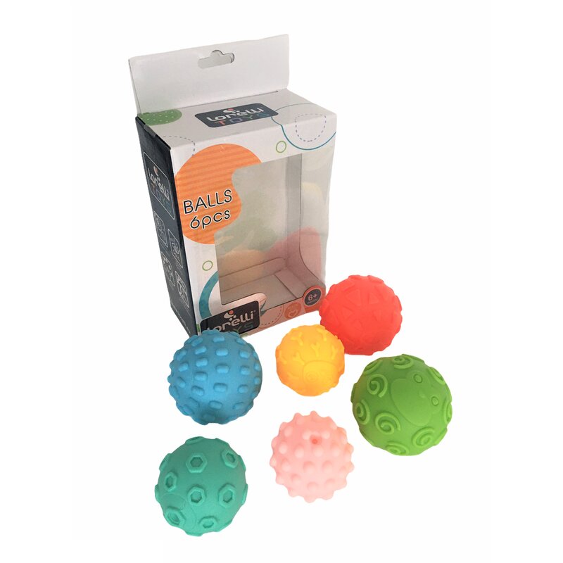 Lorelli - set mingi senzoriale , pentru bebelusi , 6 piese, multicolor