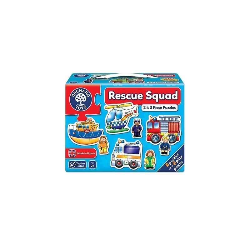 Orchard toys - set 6 puzzle echipa de salvare, 2 si 3 piese