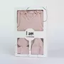 Set 7 piese, New Baby, Include body cu maneca lunga, bluza, pantalonasi cu botosei, salopeta fara maneci, caciulita, manusi, botosei, Marime 56, Din bumbac 100%, I am Pink - 3