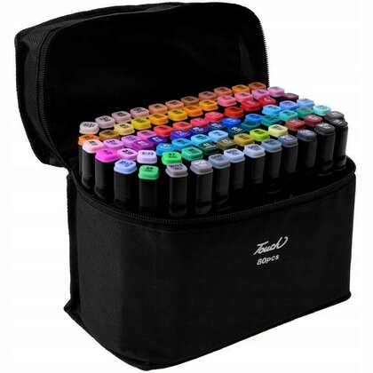 Set 80 carioci, Jokomisiada, ProTone, De colorat, Cu 2 capete, Cu alcool, Cu multiple culori, 3 ani+, Multicolor