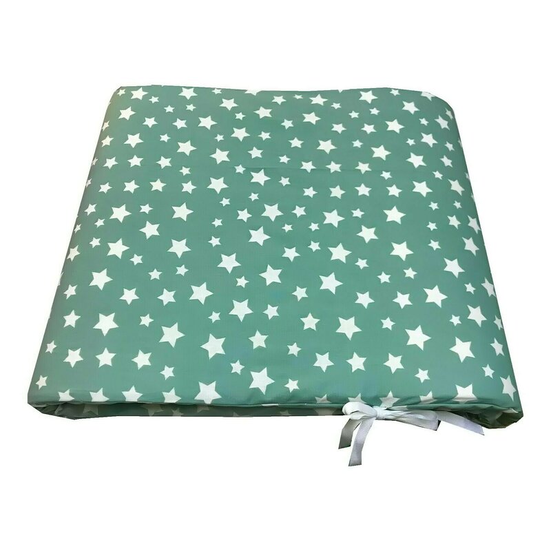 Deseda - set aparatori pat 140x70 cm inaltime 40 cm cu imprimeu - stelute vernil