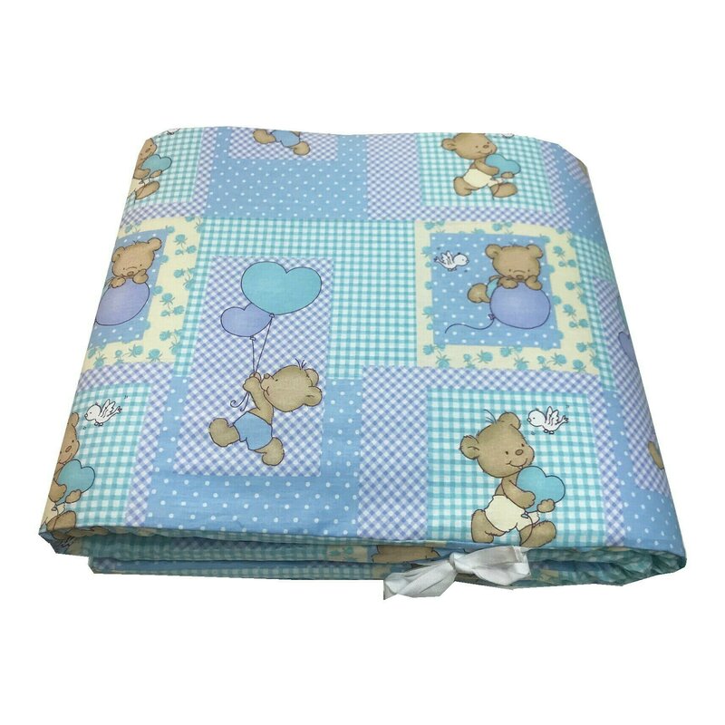 Deseda - set aparatori pat 140x70 cm inaltime 60 cm cu imprimeu - ursuleti albastri