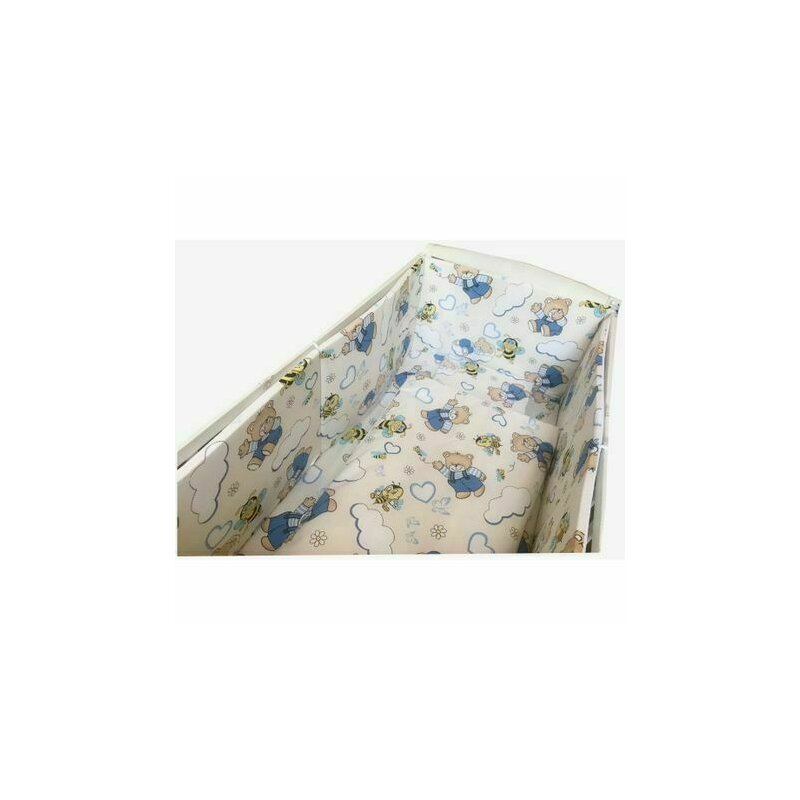 Deseda - set aparatori pat 140x70 cm inaltime 60 cm cu imprimeu - ursuleti cu albine