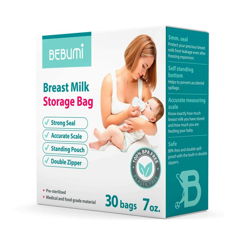 Bebumi - set 60 pungi depozitare lapte matern