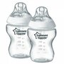 Set biberoane, Closer to Nature, Anitcolici, Cu tetina din silicon moale, Fara BPA, 2x260 ml, Tommee Tippee, 0 luni+, Alb - 1