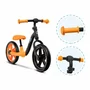 Bicicleta fara pedale, Lionelo, Alex, Usoara, Cu ghidon si sa reglabile, Greutate 3.3 Kg, Cu roti din spuma EVA, 12 inch, Portocaliu + Casca pentru copii, Reglabila 50-56 cm, Bej - 18