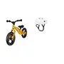Bicicleta fara pedale, Lionelo, Bart, Usoara, Cu cadru din magneziu, Cu ghidon si sa reglabile, Greutate 3 Kg, 12 inch, Auriu + Casca pentru copii, Reglabila 50-56 cm, Alb - 2