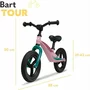 Bicicleta fara pedale, Lionelo, Bart Tour, Usoara, Cu cadru din magneziu, 3.3 Kg, 12 inch, Bubblegum + Casca pentru copii, Reglabila 50-56 cm, Alb - 25
