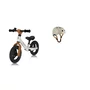 Bicicleta fara pedale, Lionelo, Toni, Cu ghidon si sa reglabile, Ultra usoara, 2.8 Kg, 18 luni+, Sustine 30 kg, Bej + Casca pentru copii, Reglabila 50-56 cm, Bej - 2