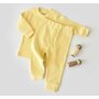 Set bluzita cu maneca lunga si pantaloni lungi din bumbac organic si 5% elastan - Galben BabyCosy (Marime: 6-9 luni) - 1