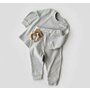 Set bluzita cu maneca lunga si pantaloni lungi din bumbac organic si 5% elastan - Gri BabyCosy (Marime: 12-18 Luni) - 1