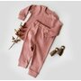 Set bluzita cu maneca lunga si pantaloni lungi din bumbac organic si 5% elastan - Roz, BabyCosy (Marime: 6-9 luni) - 1