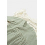 Set bluzita petrecuta si pantaloni lungi din muselina, BabyCosy, 100% bumbac organic, Verde (Marime: 12-18 Luni) - 3